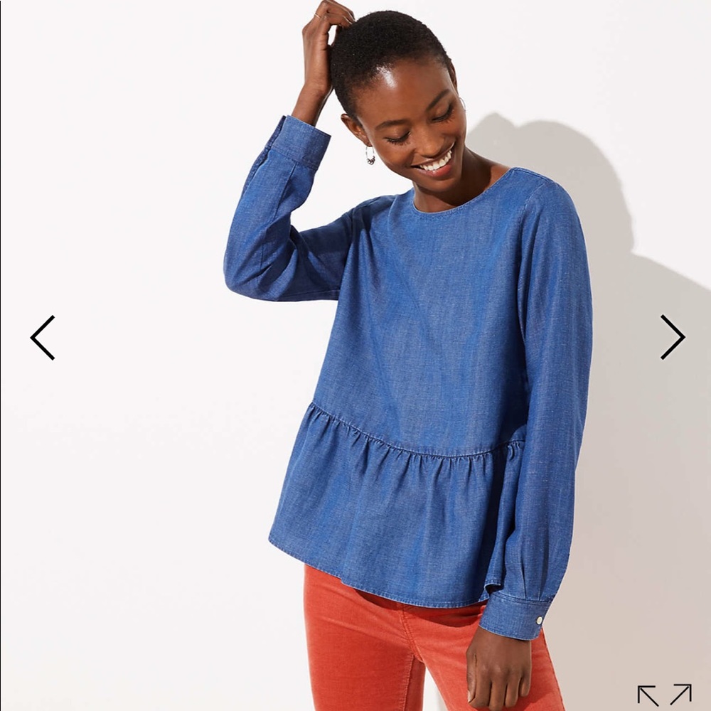 Peplum denim top
